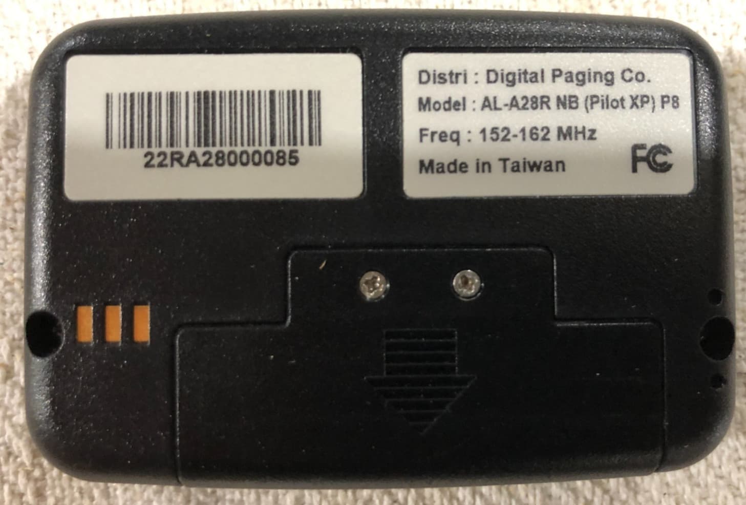 Apollo AL-A28R NB (Pilot XP) P8 VHF Alphanumeric display pager, USED 5