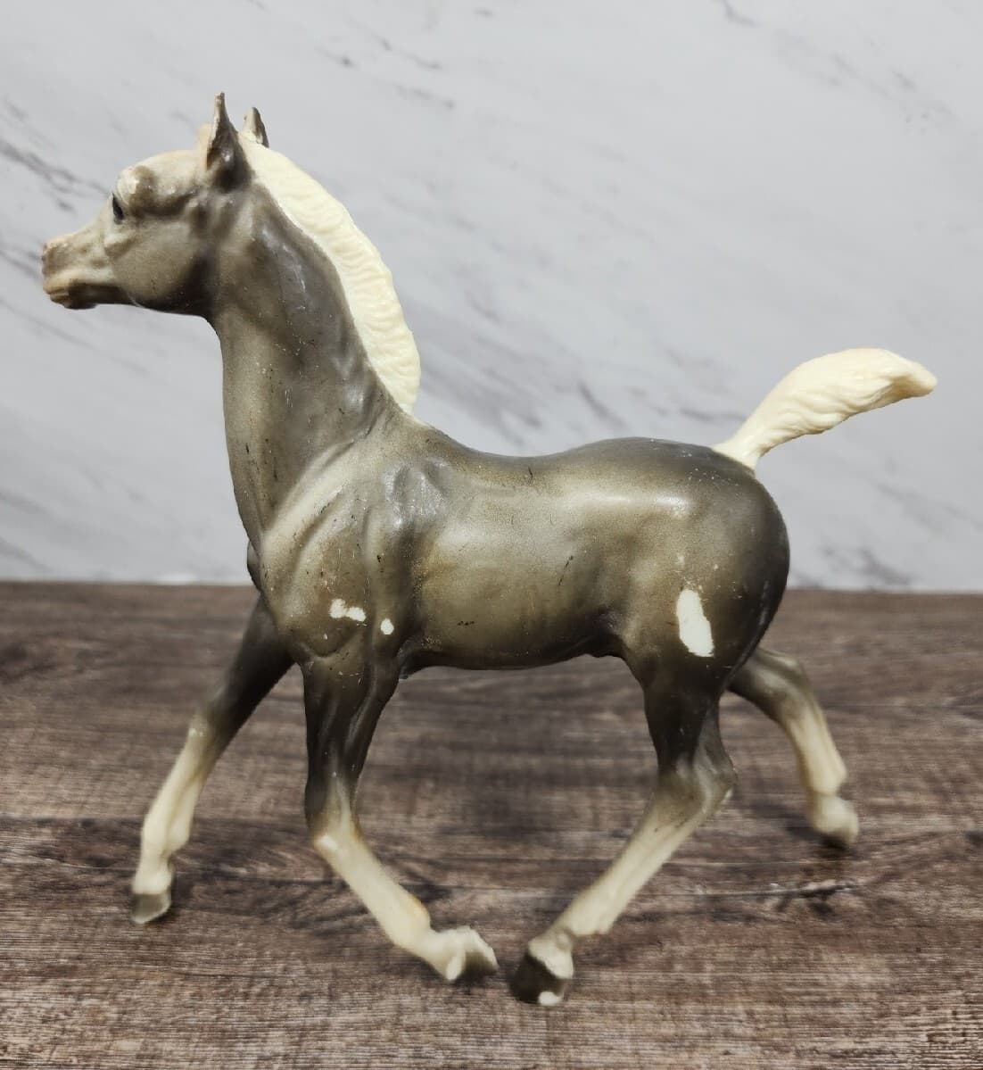 VTG Breyer Running Foal Gray Called Smoke White Points Horse Early 1960’s 7” 2