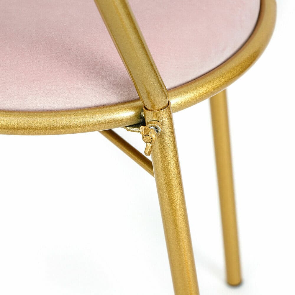 Modern Simple Dressing Table Makeup Chair With Stool Pink Vanity Velvet Chair 5