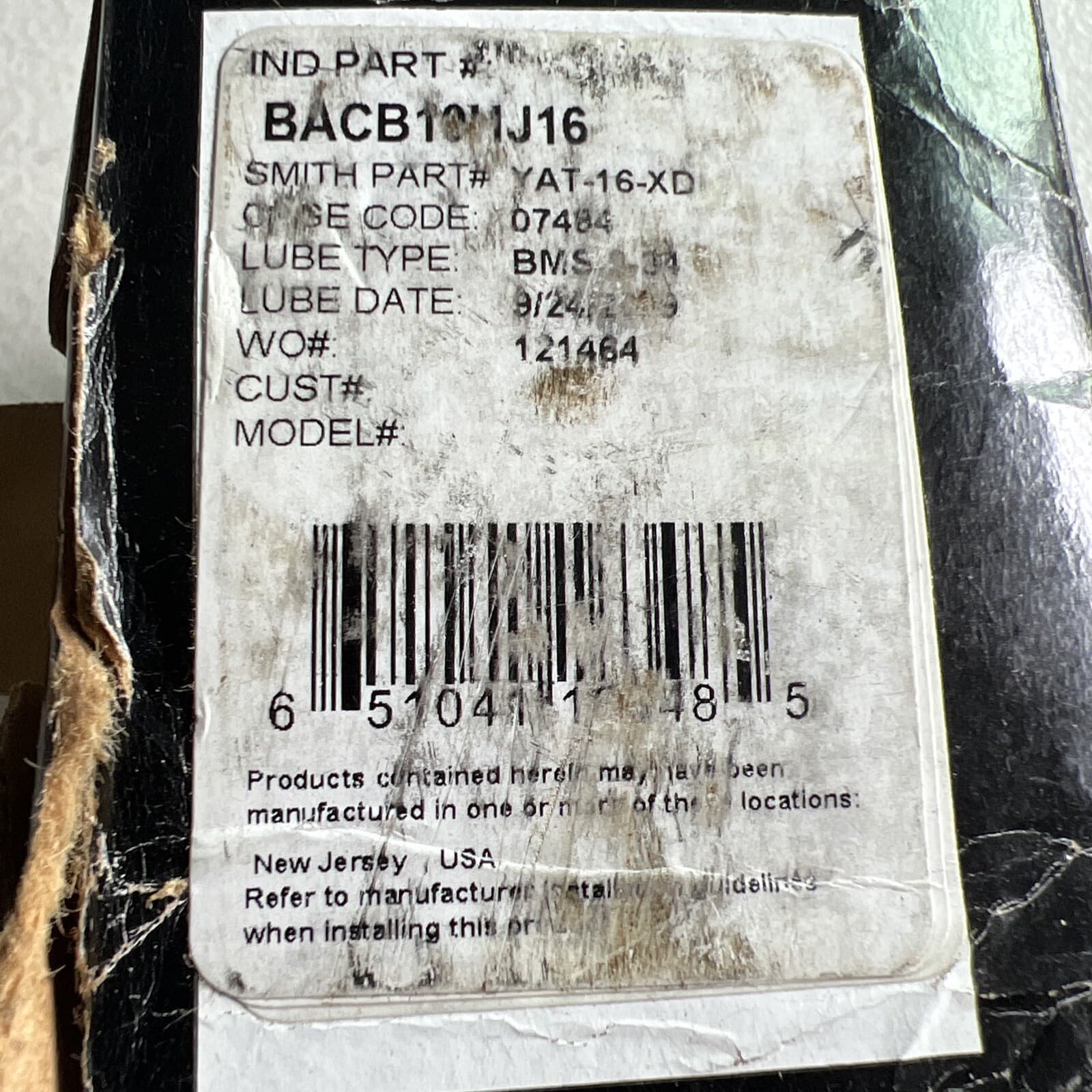 YAT-16-XD SMITH BEARING  Aerospace Bearings  BACB10HJ16 NEW OPEN BOX 4