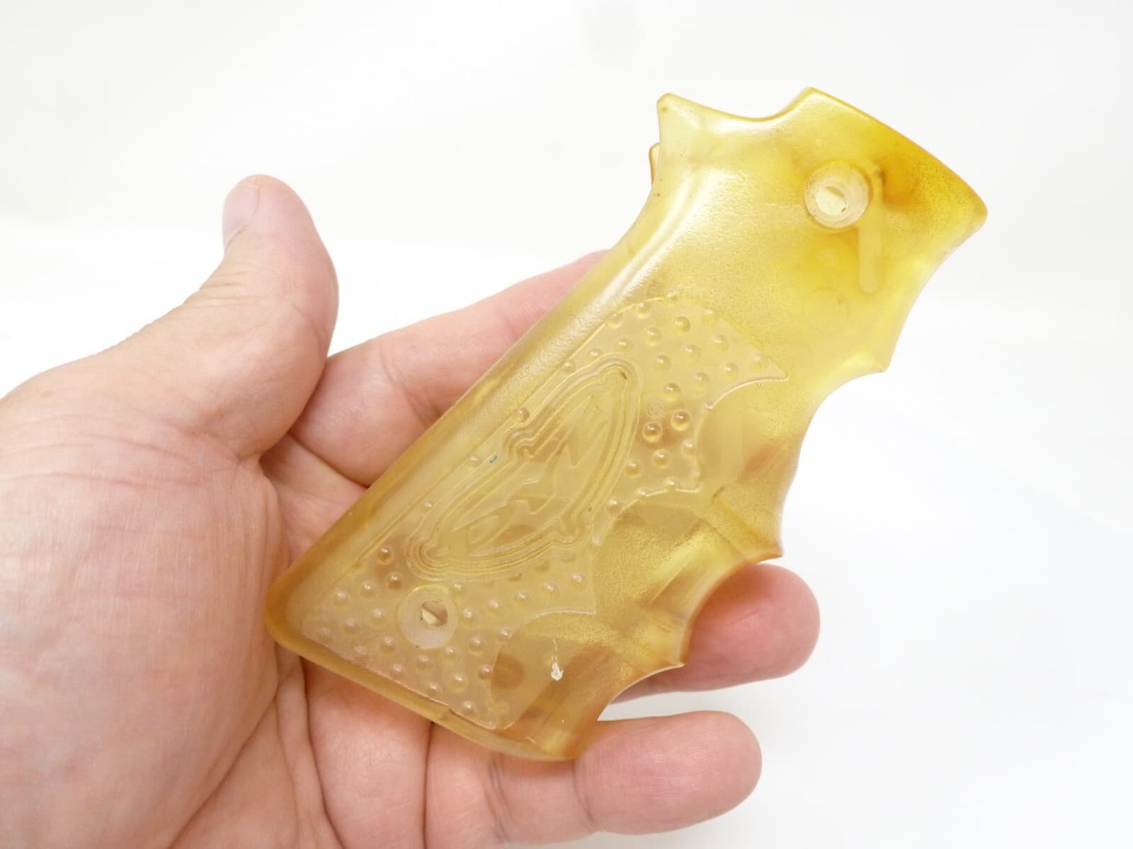 VINTAGE DYE CLEAR AMBER GRIPS 45 TRIGGER FRAME AUTOCOCKER SMART PARTS SHOCKER #1 3