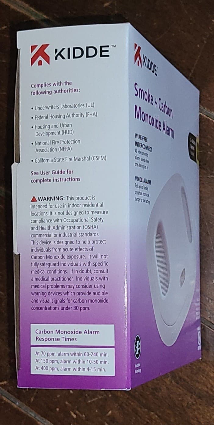 KIDDE Smoke and Carbon Monoxide Voice Alarm - Model #KN-COSM-B-RF 2