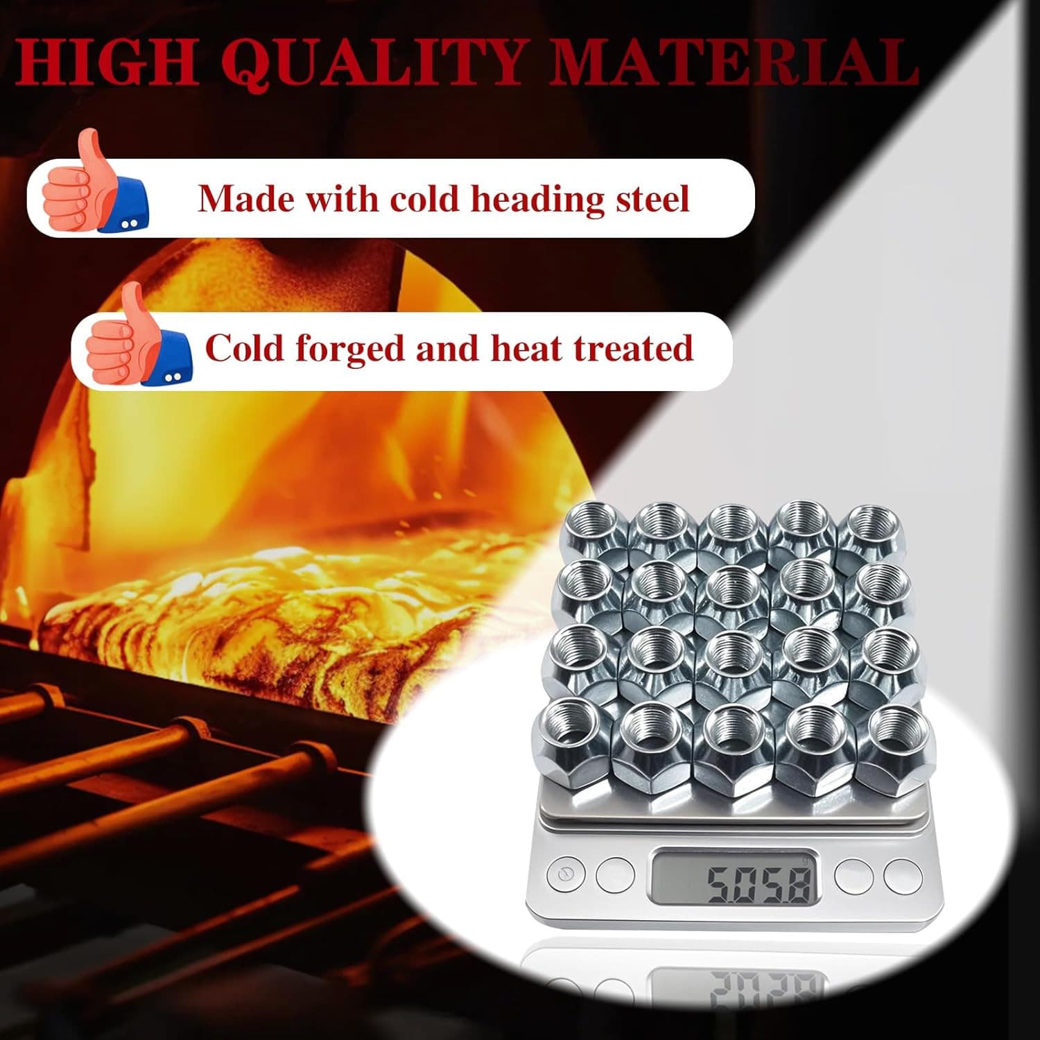 20Pcs 1/2''-20 Trailer Hub Lug Nuts, Wheel 509 Lug Nut Axle Hub Tire Lugs Nuts O 4