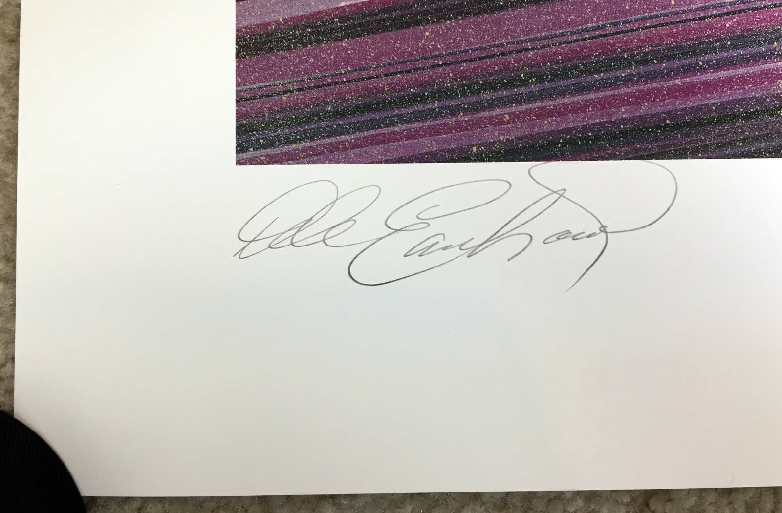 DALE EARNHARDT SR Signed Autographed 16.5x31 Sam Bass Lithograph, Poster, JSA 2