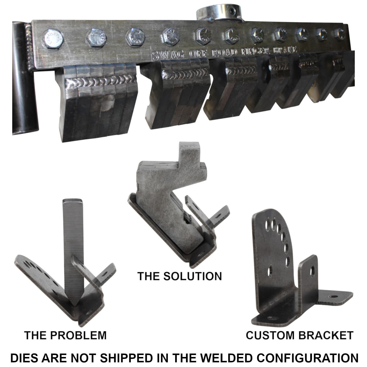 SWAG Finger Brake Gooseneck Dies That Fit The HF 20 and 12 Ton Finger Brake Only