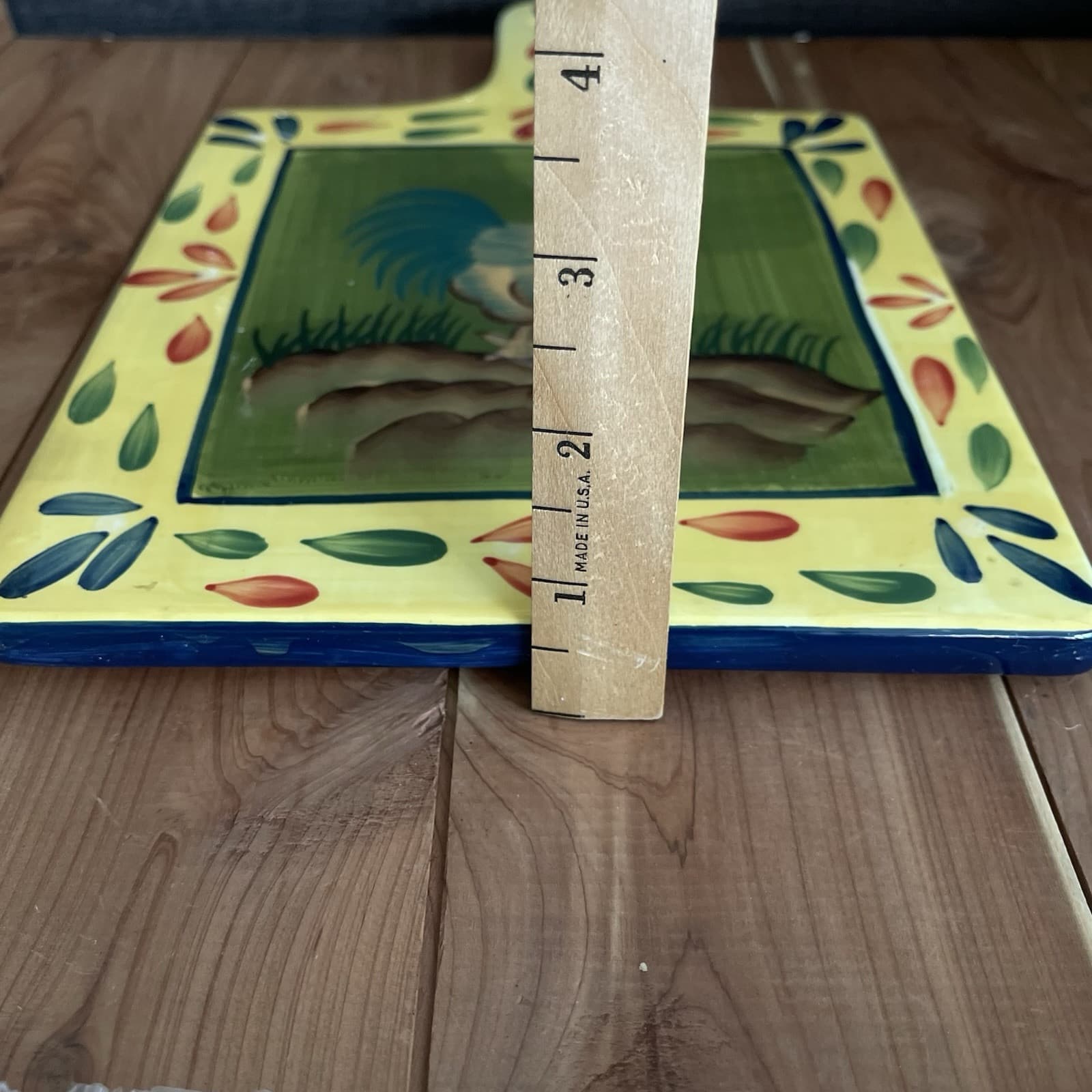 2 Rooster Hanging Trivets Style Eyes Baum Bros Ceramic Vintage Pottery Farmhouse 5