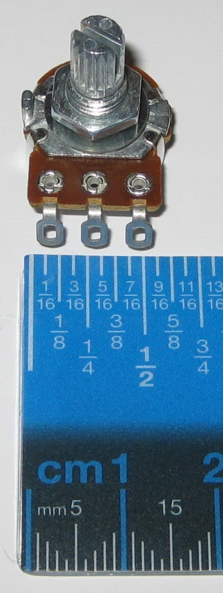 Audio (A) Taper 500k Ohm Potentiometer - 6mm (1/4") Shaft - 1/8 Watt 500000 Ohm 4