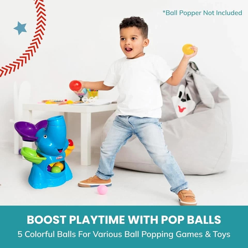 Botabee Set of 5 Multi-Colored Replacement Ball for Ball Popper Toys - Vibrant  2