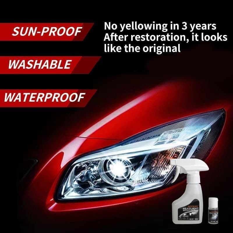 Automotive Headlight Restoration Kit, Headlamp Headlight Cleaner Restores  5