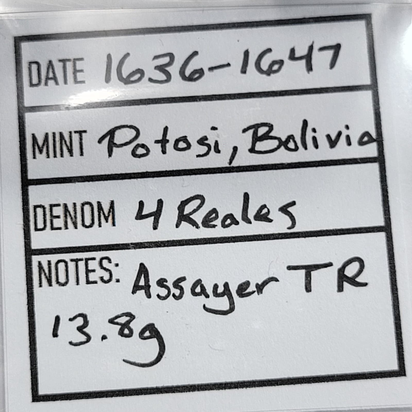 1636-1647 Cob 4 Reales Potosi Bolivia Assayer TR Spanish Colonial Nice *K808 3