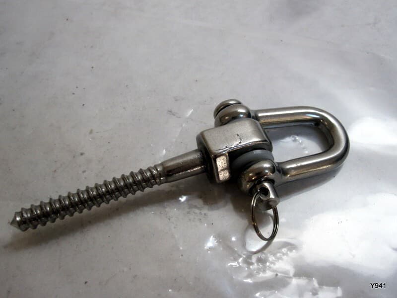 Heavy Duty Swing Hangers - Set of 2 Stainless Steel Screw Brackets  D ring 3