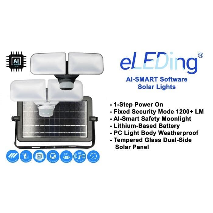 Solar AI-SMART Motion Sensor All-Night  Illuminate 10W/1200LM Security light