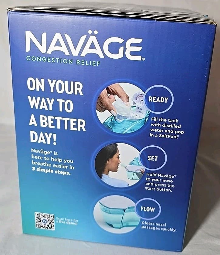 Navage Nasal Care Saline Nasal Irrigation w/Powered Suction (4224) New 2
