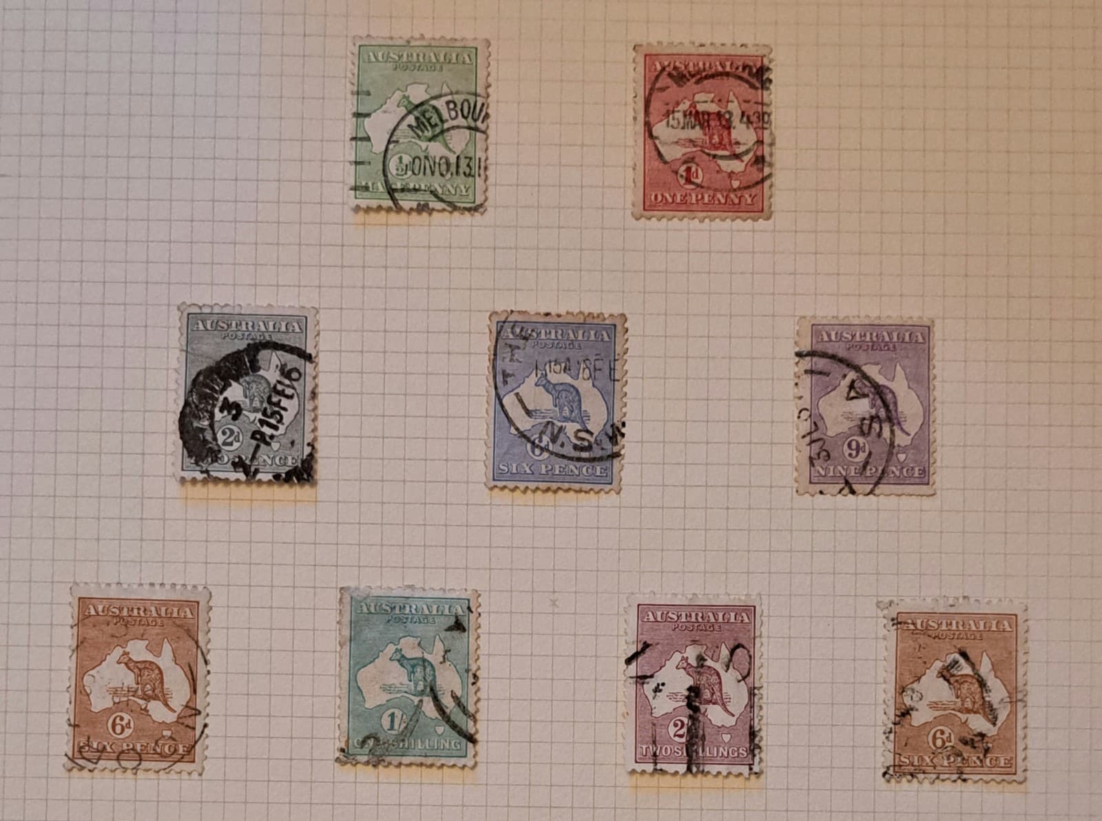 1930 Roos Early Australia Stamps Used