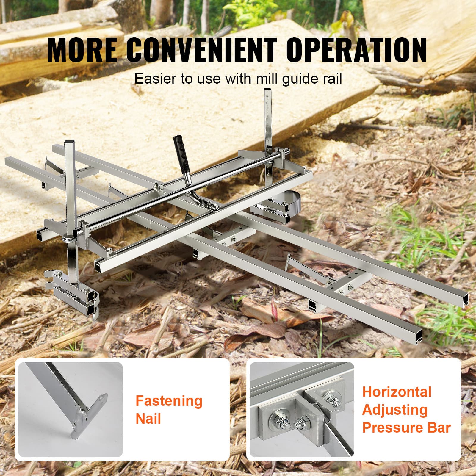 Chainsaw Mill 14"-36" Guide Bar and 9 ft Aluminum Rail Mill Guide System 6