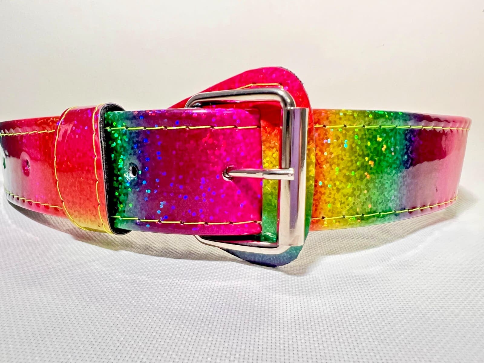 Kids Baseball/Softball Belt – 26'" holographic vivid rainbow– Durable, Unisex 2