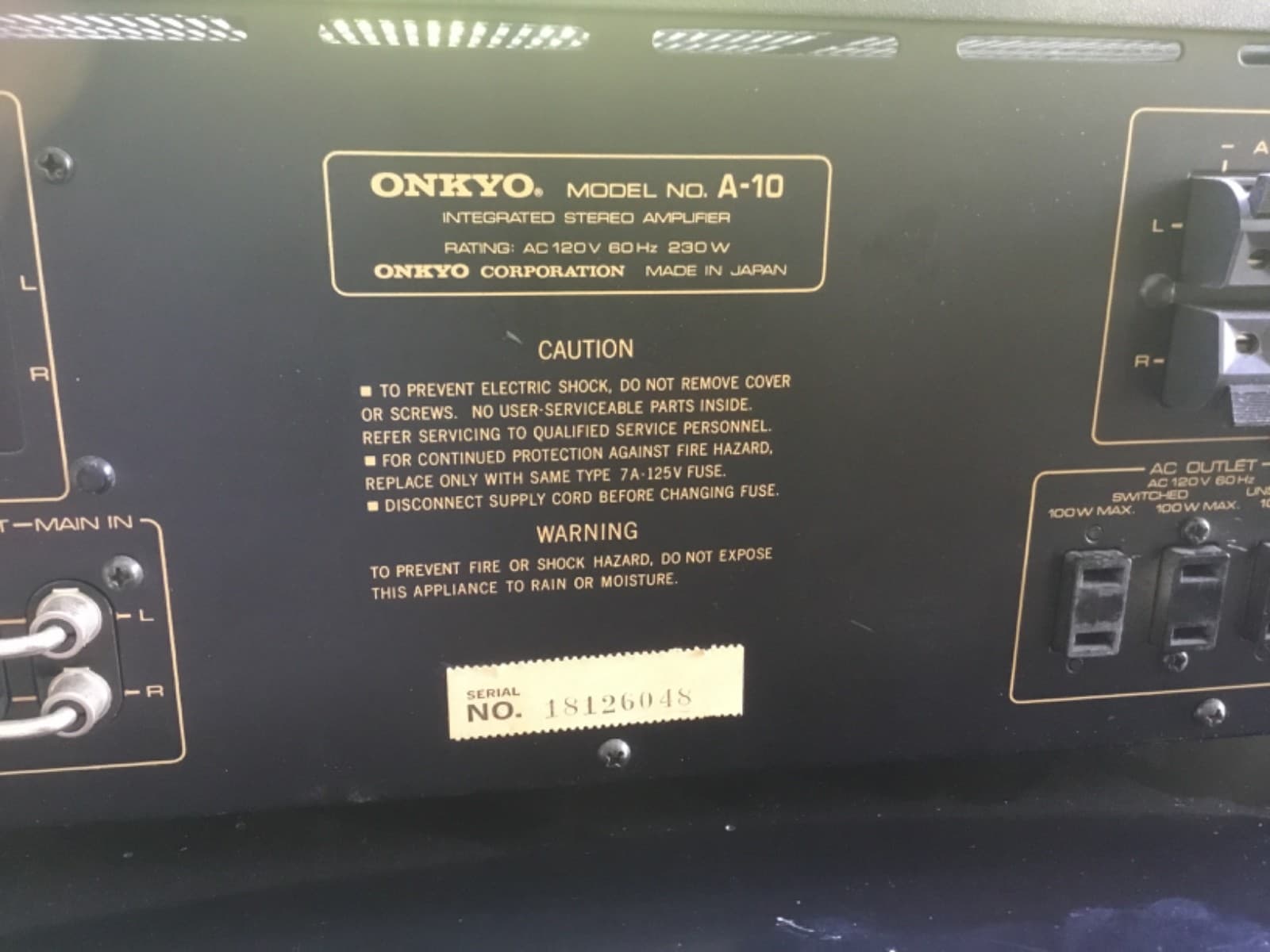 Very Nice Onkyo A-10 Stereo Integrated Amplifier. 4