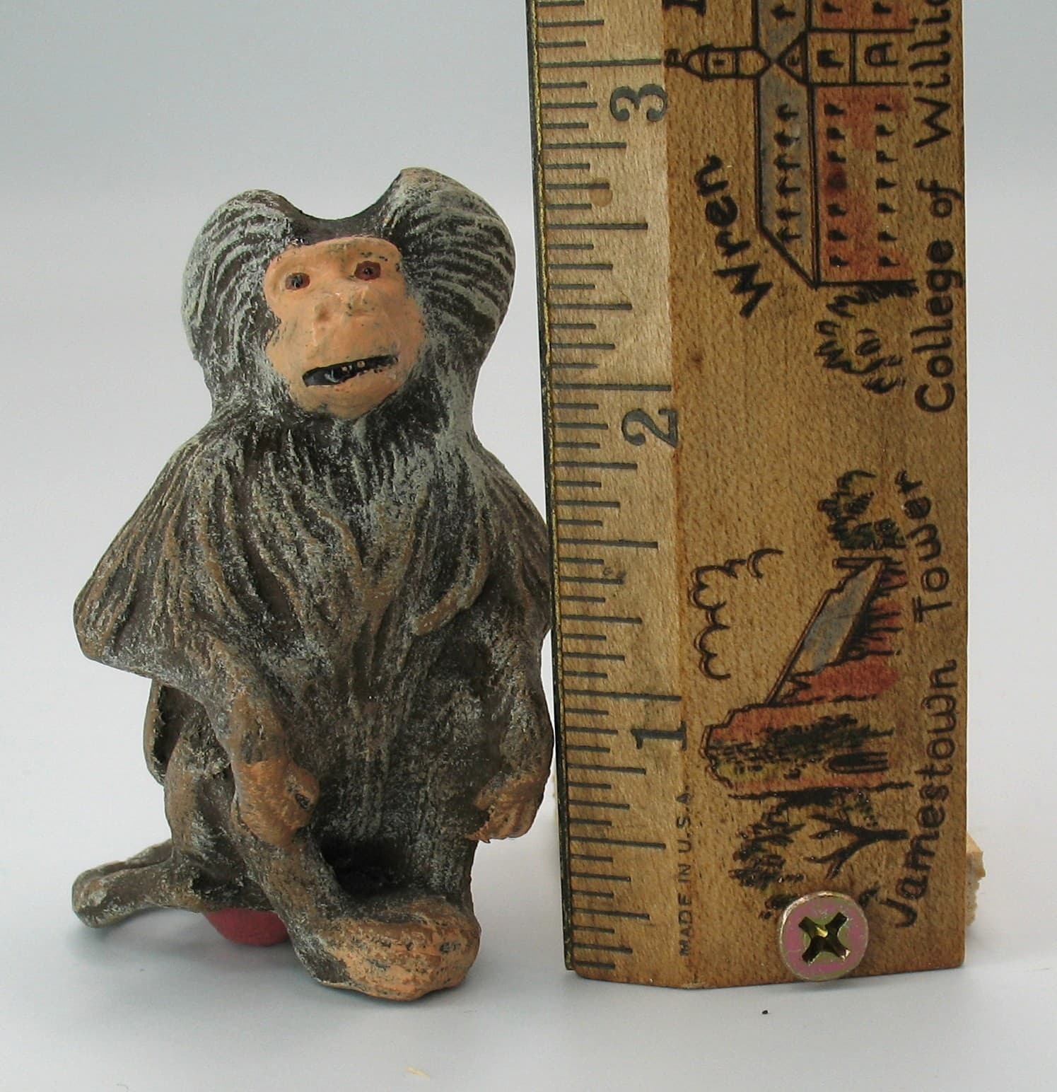 Vintage Lineol or Tipple-Topple Baboon Pavian Composite Made in Austria 1930's 2