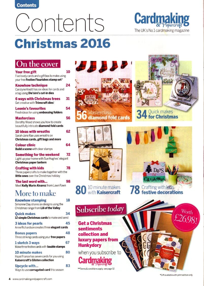 Cardmaking & Papercraft Magazine Issue 163 Christmas 2016 with Stamp Set Gift 2