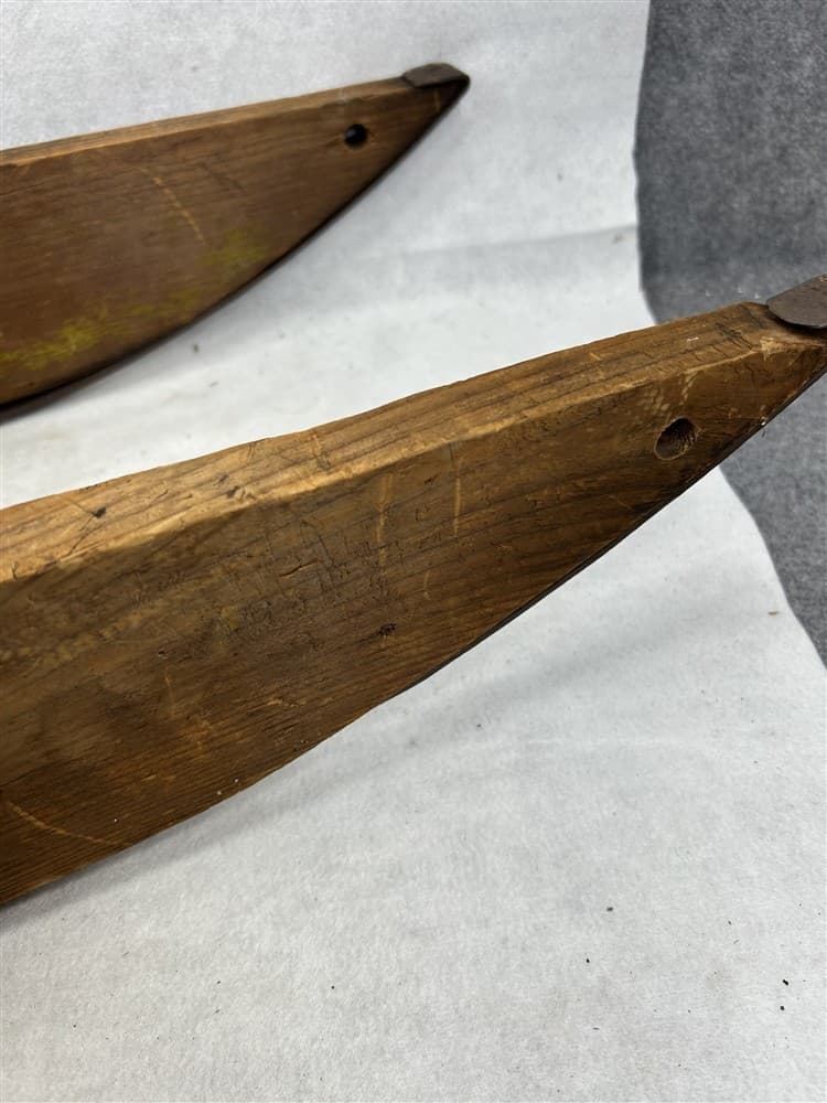 antique snow sled scoot hand made 42 in steel runners natural 19th c original 5