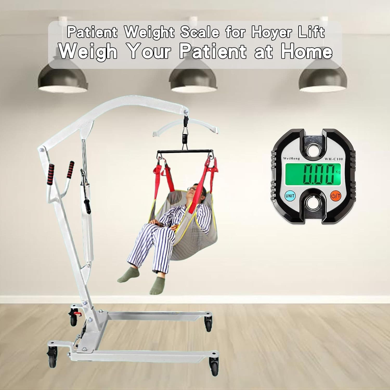 Hoyer Lift Scale for Home Use - Simple and Fast, Maximum Weight 330Lb (Black) 5