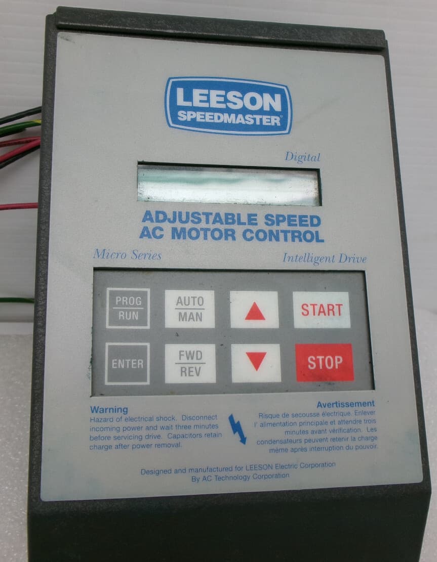 LEESON SPEEDMASTER AC MOTOR CONTROL ADJUSTABLE SPEED MODEL 174916.00 #206UNP 2