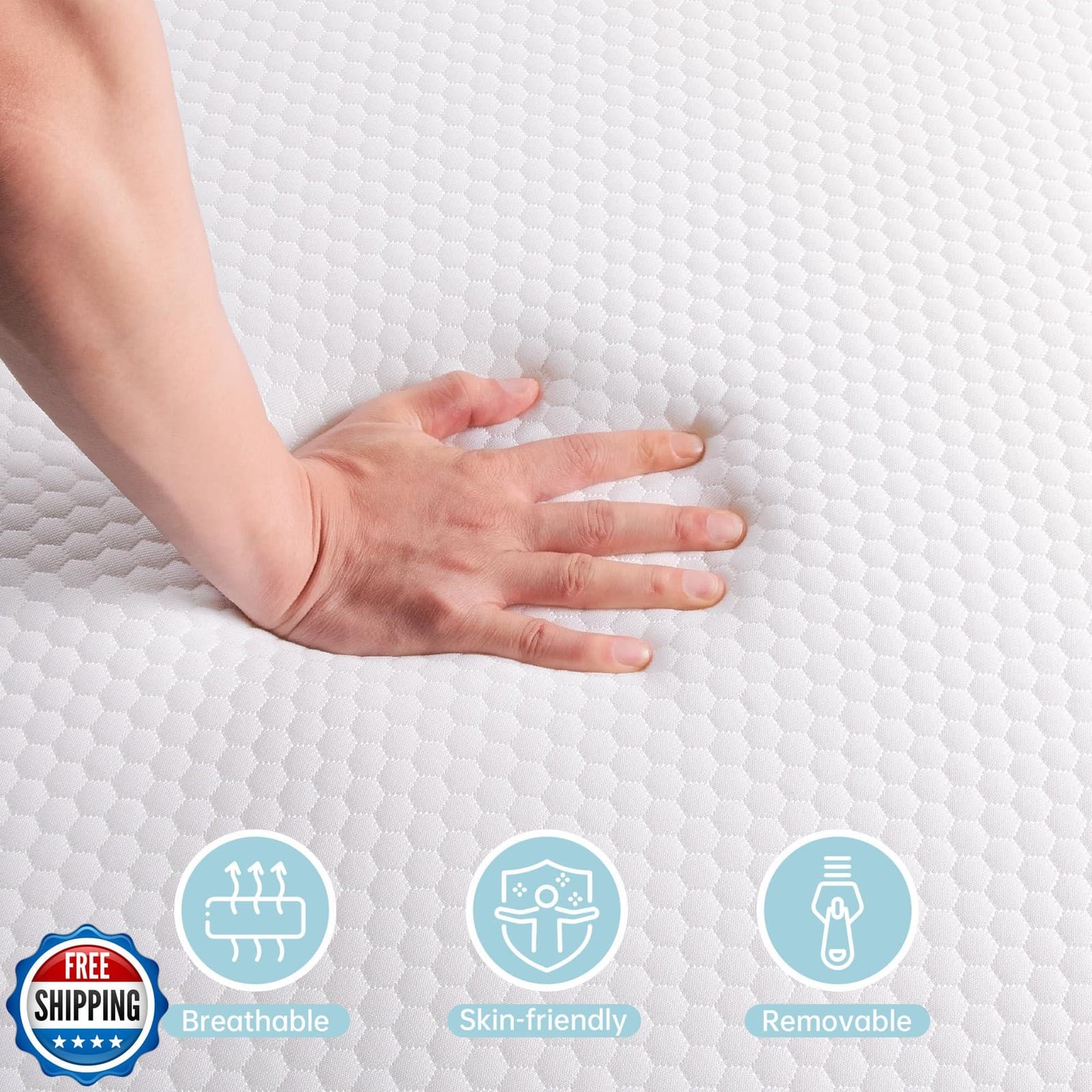 TeQsli Crib Mattress, Memory Foam Toddler Mattress with Breathable Washable C 3