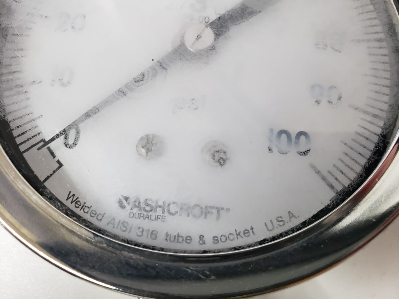 A3 Ashcroft 74-00 Gauge 0-100 PSI 316 Stainless C28 4