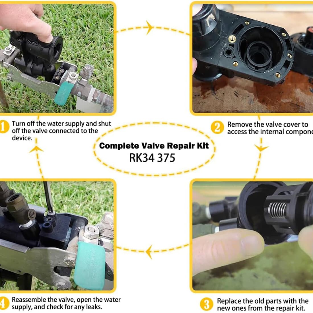 RK34-375 Complete Check Valve Repair Kit for Wilkins 1/2"-3/4" 375 375XL 375ST 3