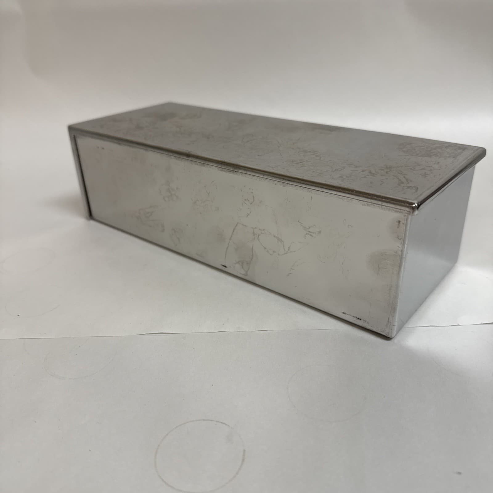 Laboratory Stainless Steel Box with Sliding Lid Freezer Rack 9.5 x3.75 x2.5" 4