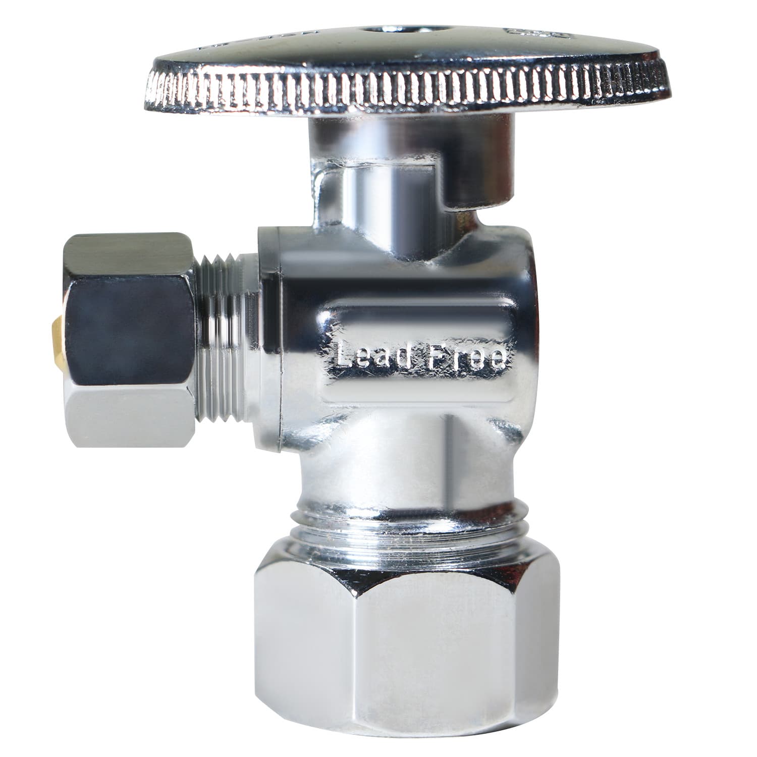 100) XFITTING 5/8" x 3/8" OD Compression Angle Stop Valve, 1/4 Turn, Lead Free 2