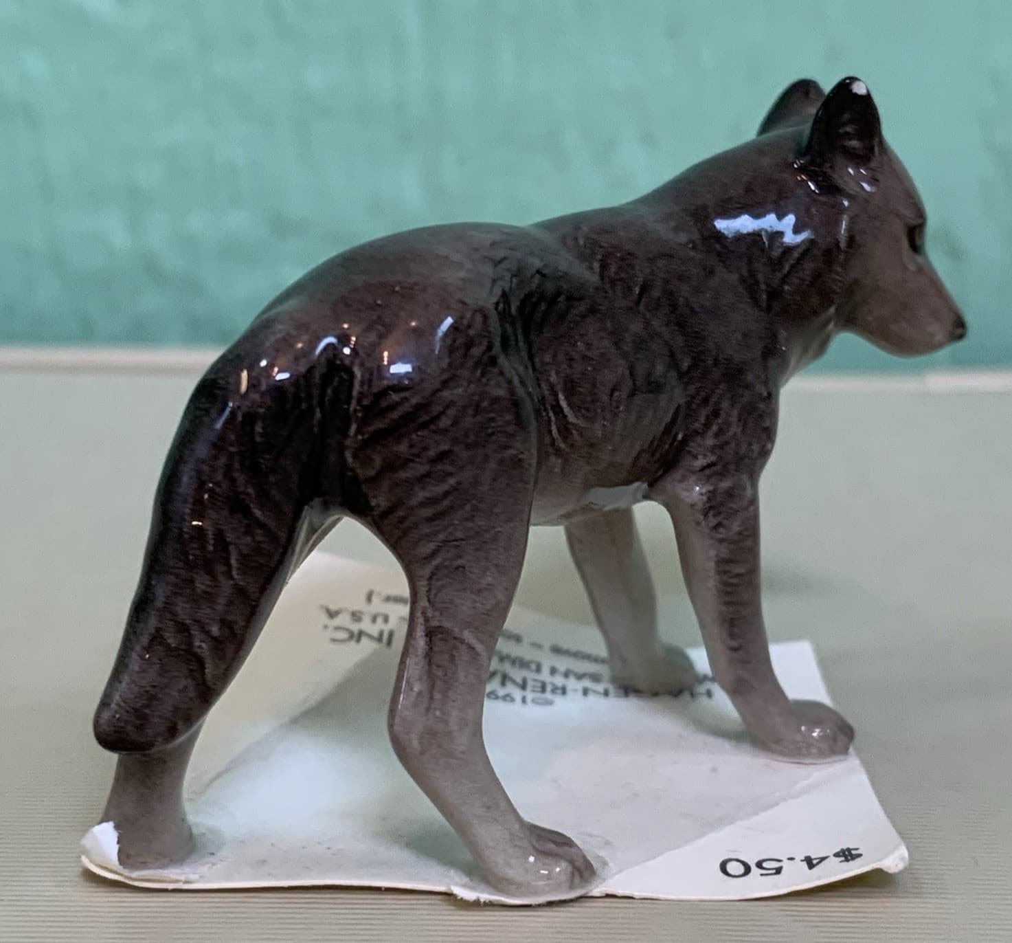 VINTAGE Miniature Hagen Renaker Gray Mama Wolf READ 4