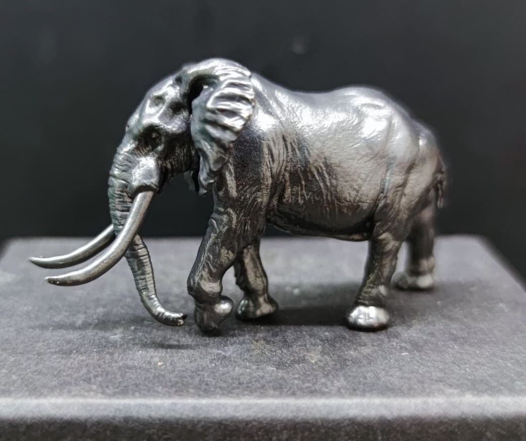 Black Brass Mammoth Statue Elephant Animal Figure Display Decor 4