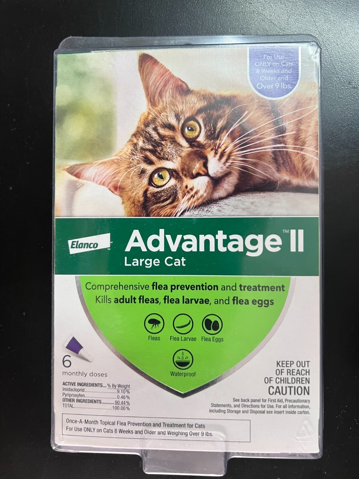 Advantage II for Large Cats (9 lbs and Over) EPA Approved  6 Dose 2321