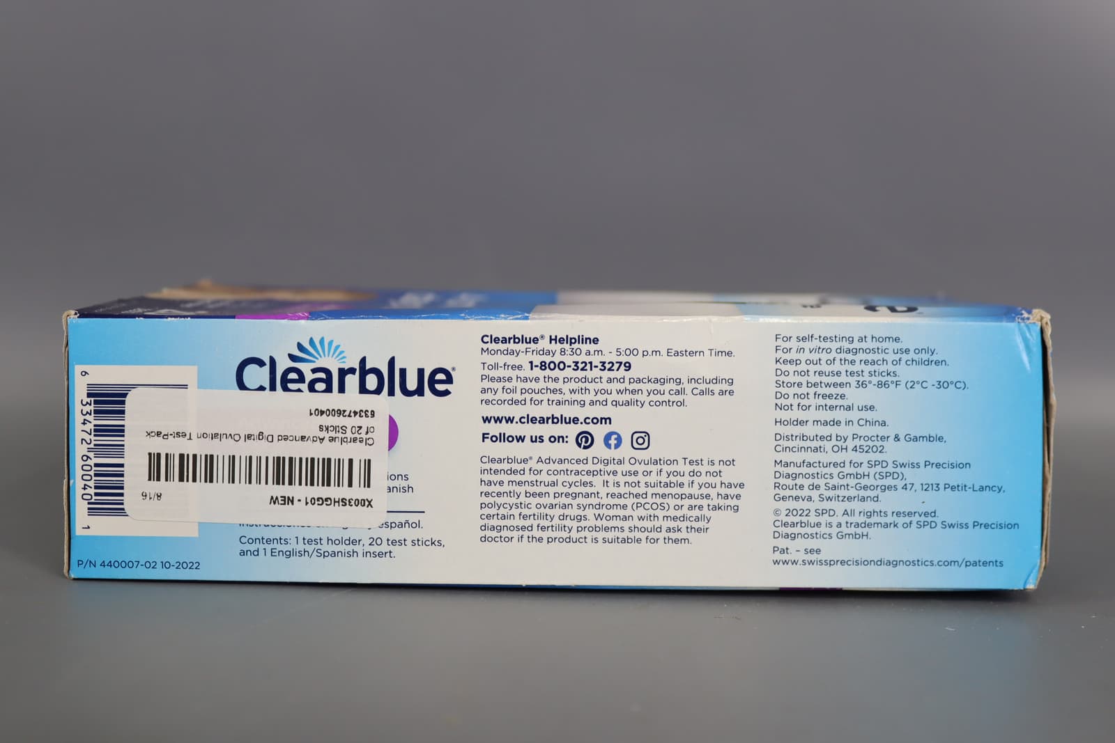 ADOT Clearblue Advanced  Ovulation 20ct March of Dimes Dual  US  Exp 11/30/2025 5