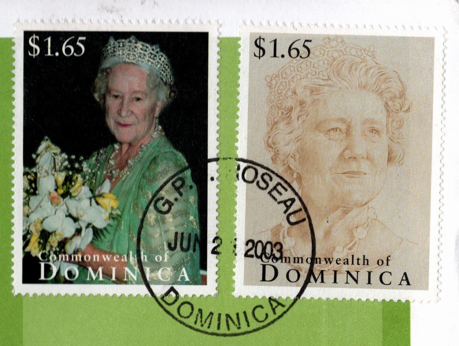 DOMINICA 2003 HER MAJESTY QUEEN ELIZABETH THE QUEEN MOTHER COIN FIRST DAY COVER 2
