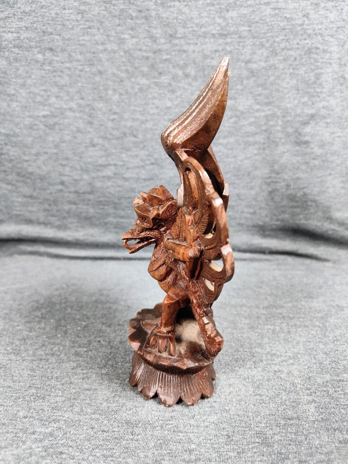 Carved Wood Balinese Figure Garuda Mythical Bird Statue 5