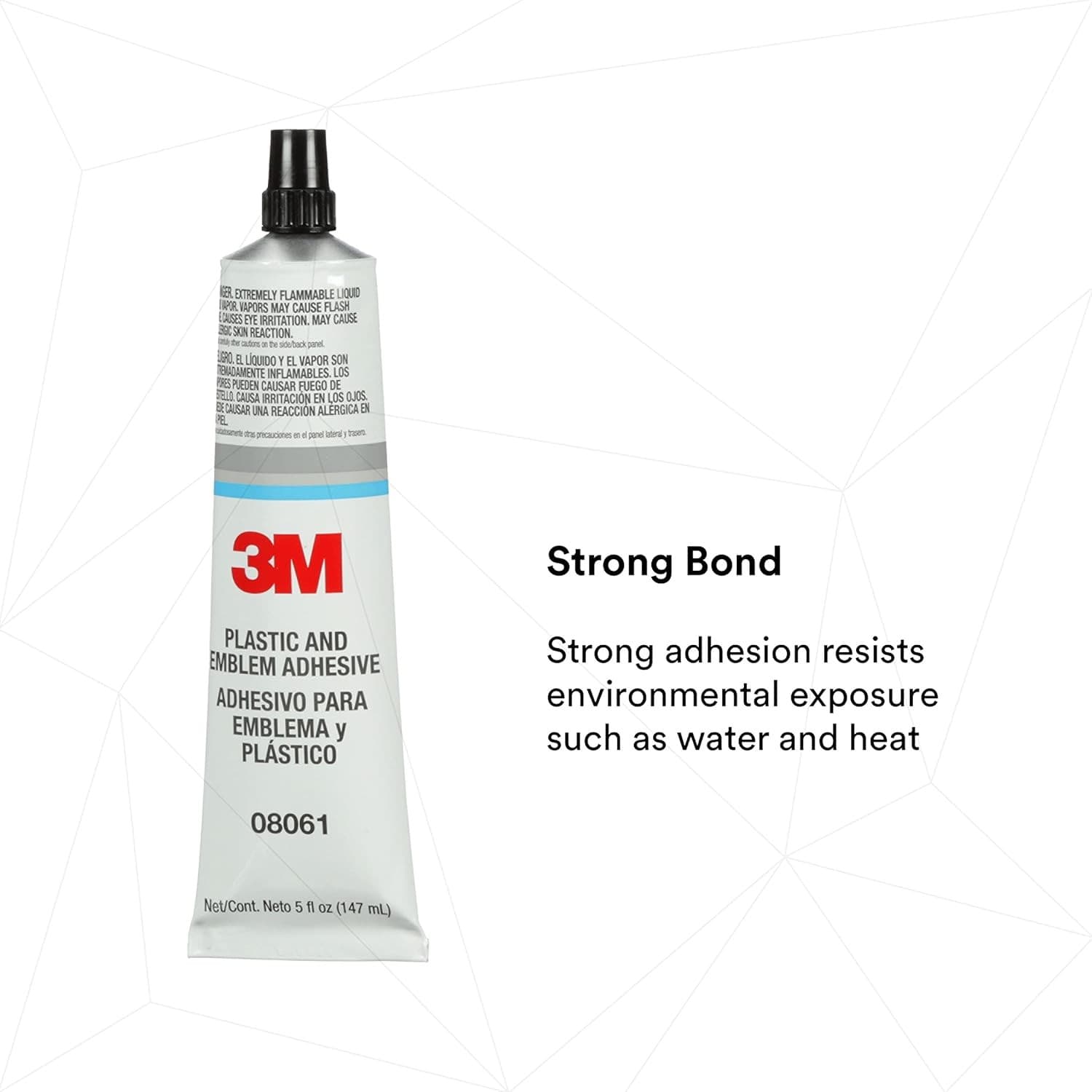 3M 08061 Plastic and Emblem Adhesive, 5 oz. Tube, Automotive and Trim Apps. 3