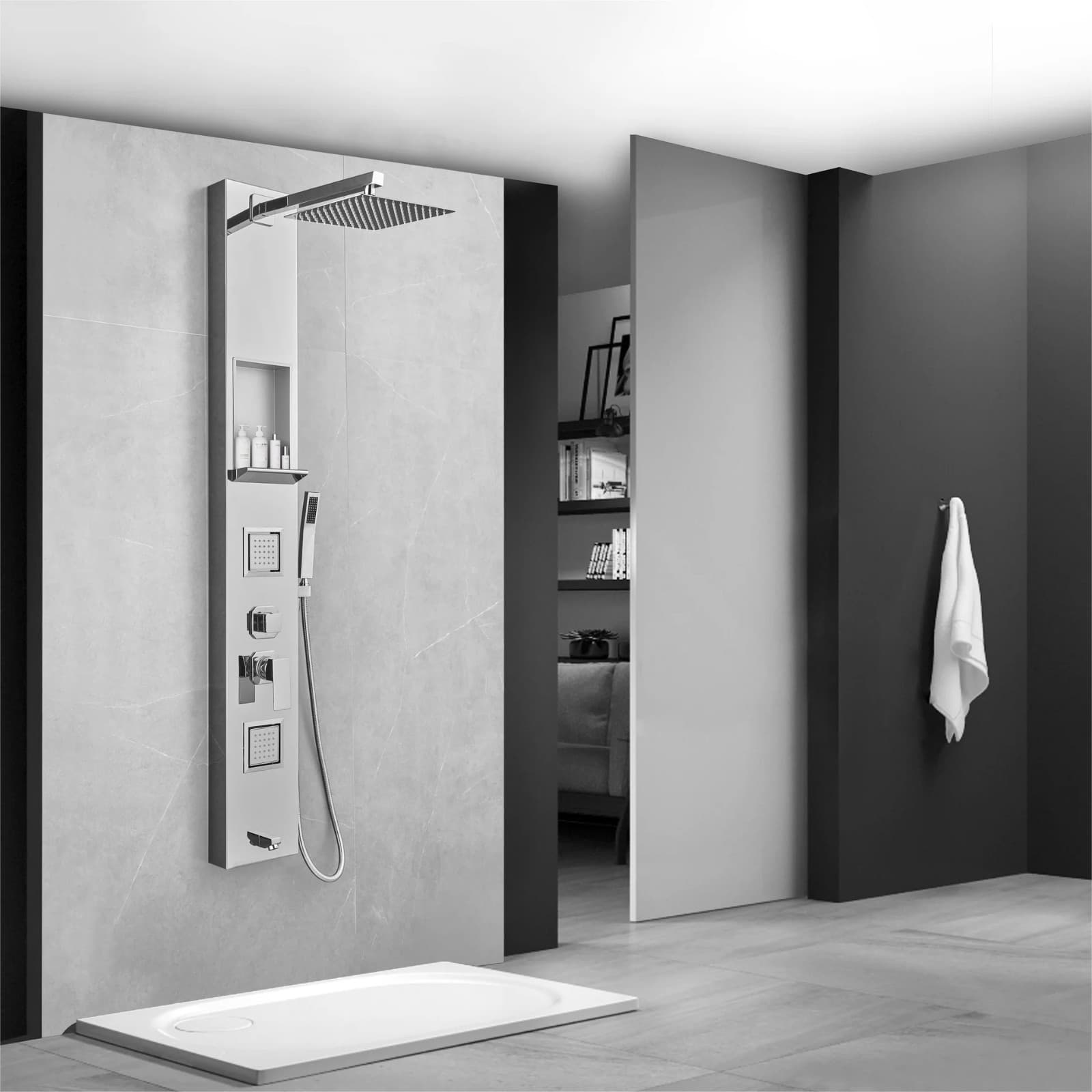 Stainless Steel Shower Panel SP-5676C H59" x D 22" x W 8.6"