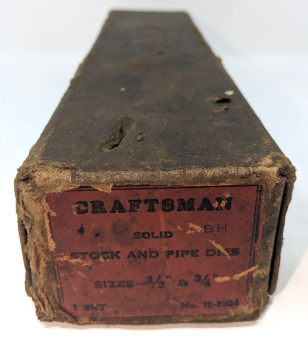 Vintage Craftsman Solid Stock & Pipe Die-Threading Set Box R-5524 1/2" 3/4"