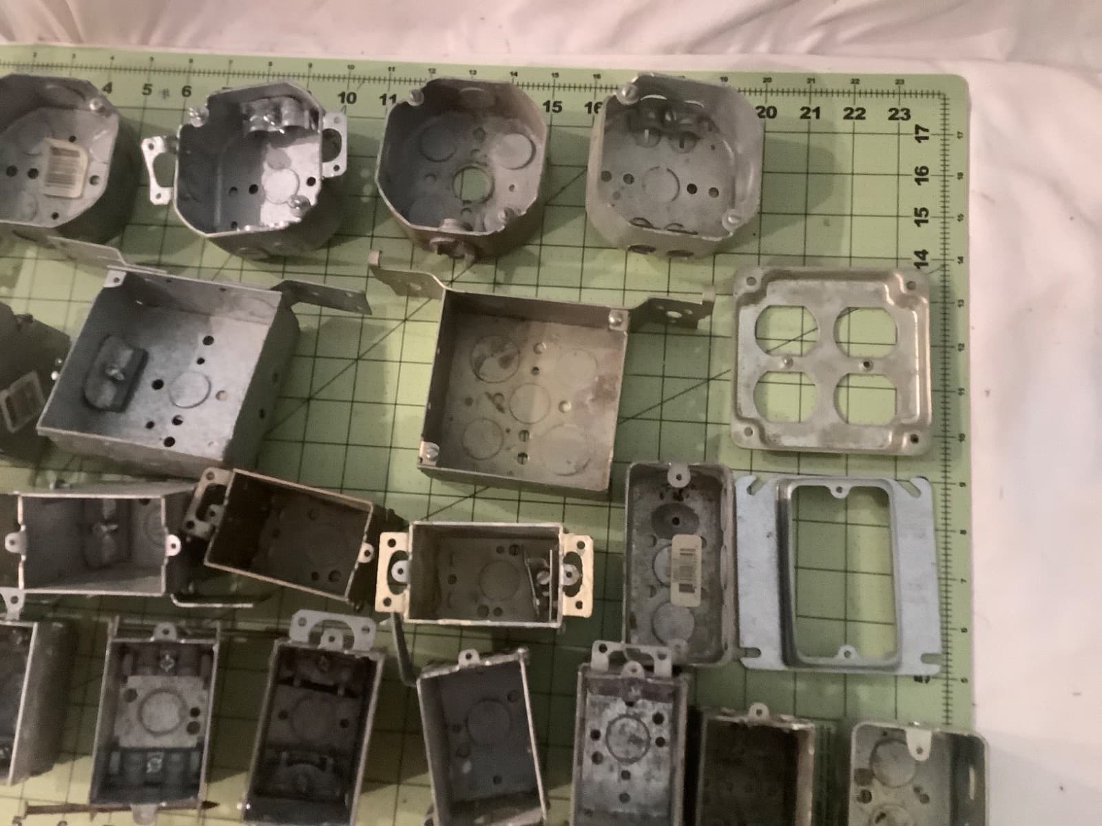 Lot of 20 Used & Mostly New Electrical Boxes And Two Raised Covers 4