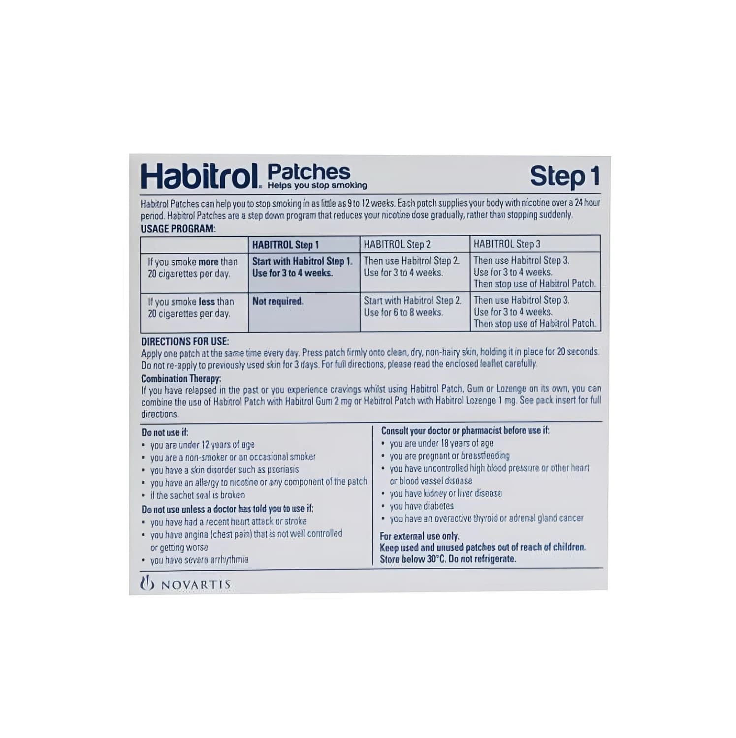 Habitrol Step 1 Nicotine Patch 21mg 168 Patches (6 Boxes) Stop Smoking Aid 2