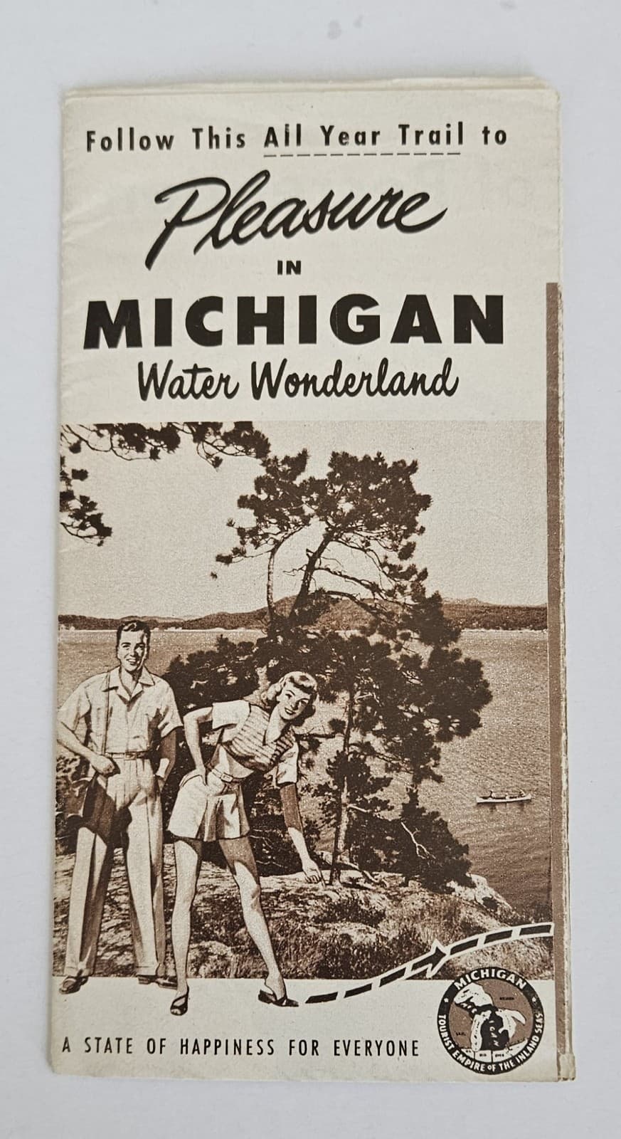 Pleasure in Michigan Brochure Water Wonderland 1950's Travel Brochure