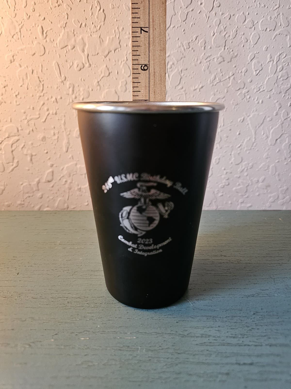 2023 USMC Birthday Ball Stainless Steel Cup W/Matte Black Exterior-Excellent 6