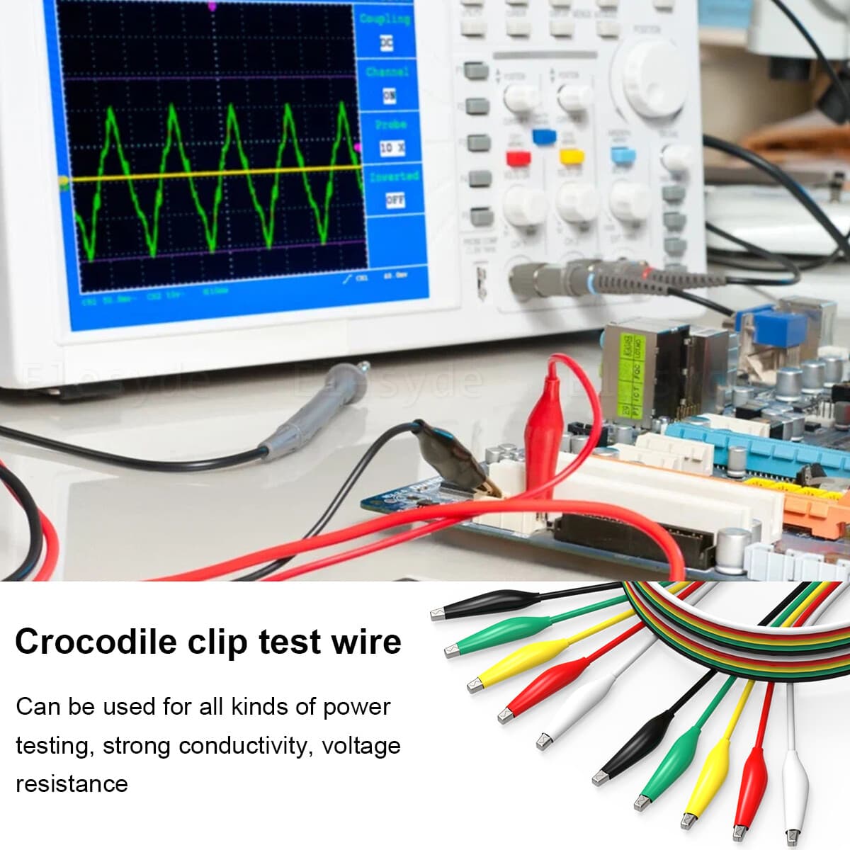 10PCS Metered Color Insulating Test Lead Cable Set Double Ended Alligator Clips 5
