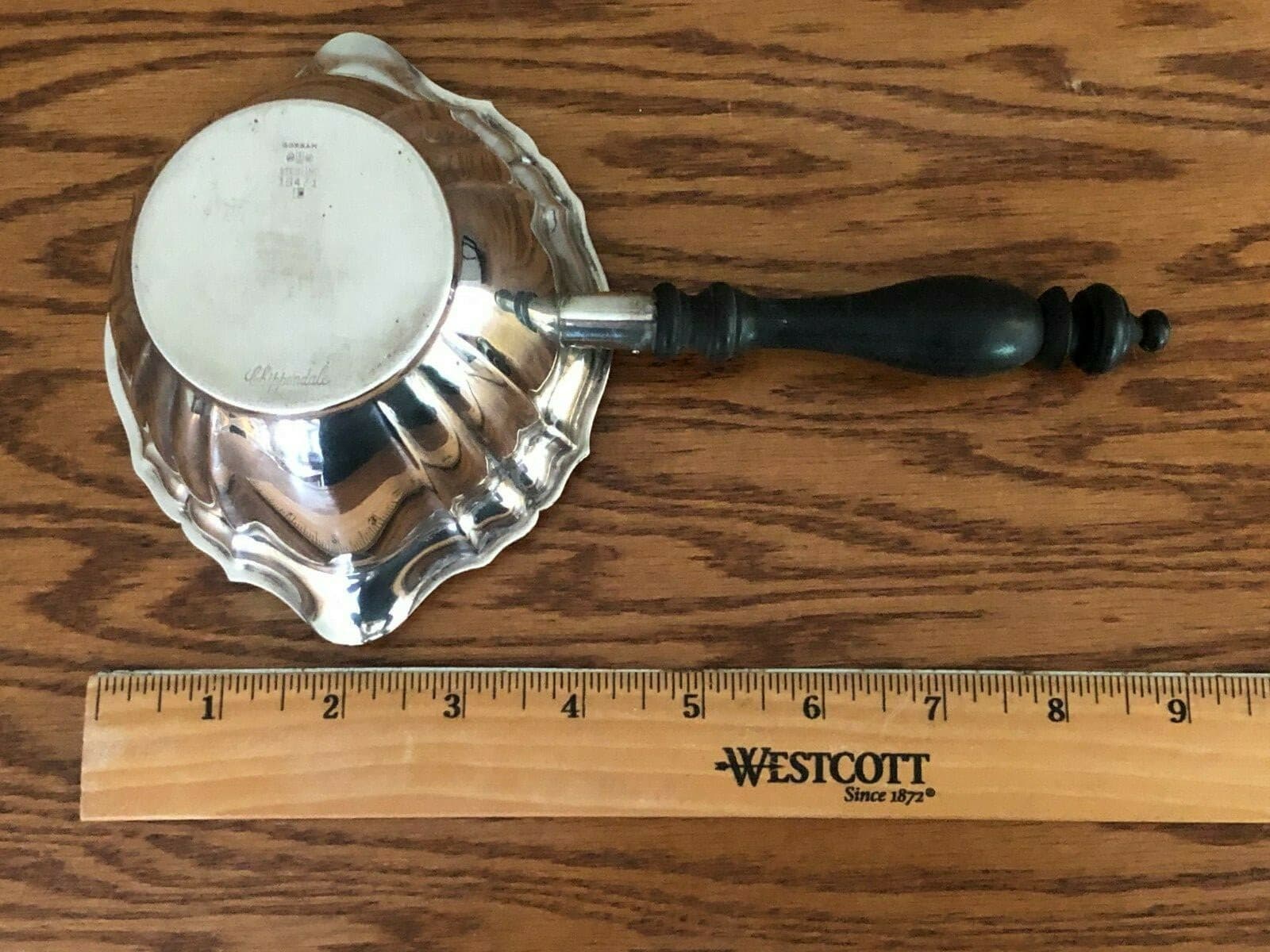 Antique Large Gorham Sterling Silver Gravy Ladle Chippendale Sauce Boat Monogram 5