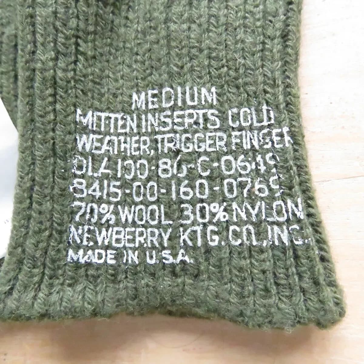 1 Pair Wool Military Trigger Finger Mitten LINERS AMBIDEXTROUS Unissued MEDIUM 6