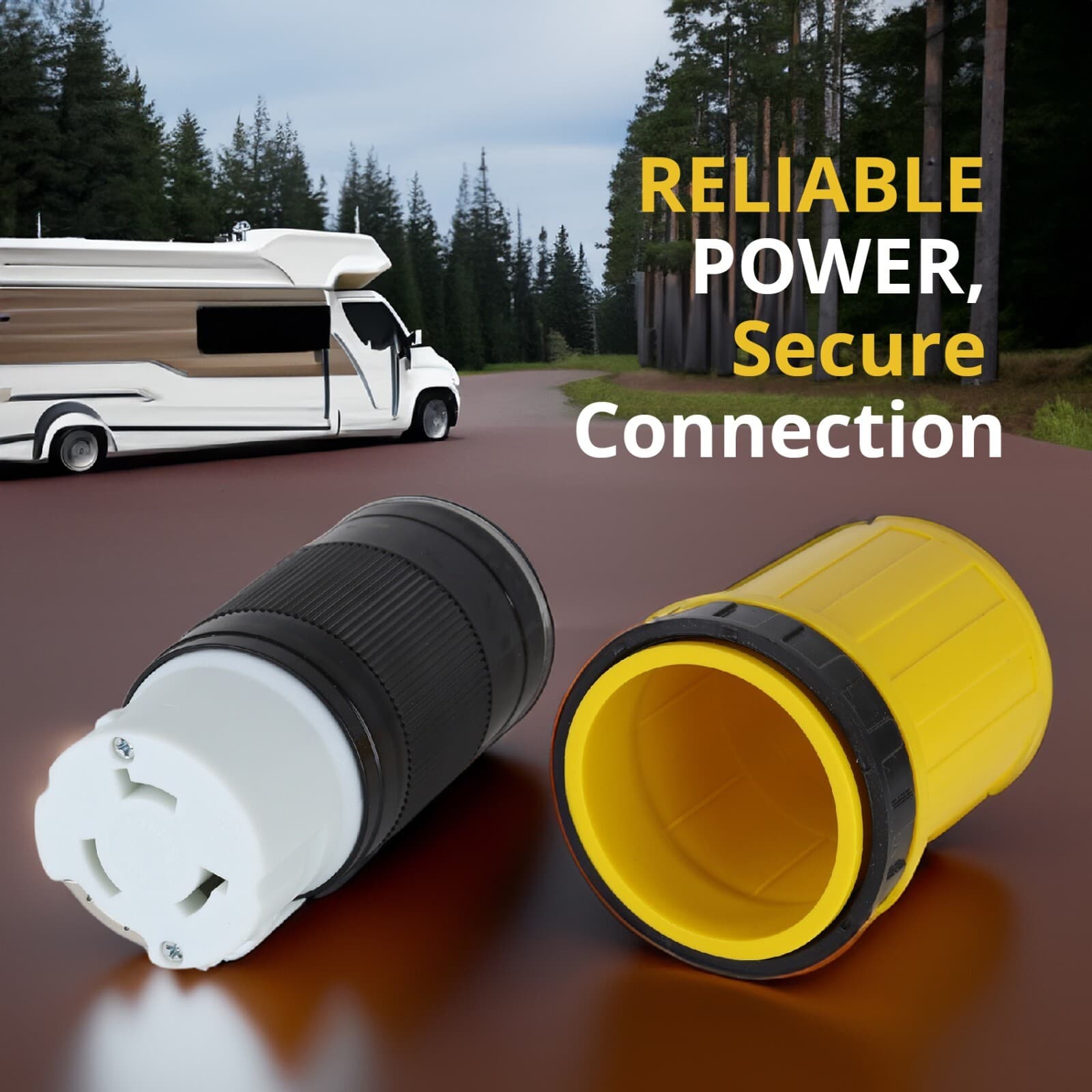 50A Twist Lock RV Plug Kit w/ Boot & Receptacle, NEMA SS2-50R 125/250V 6