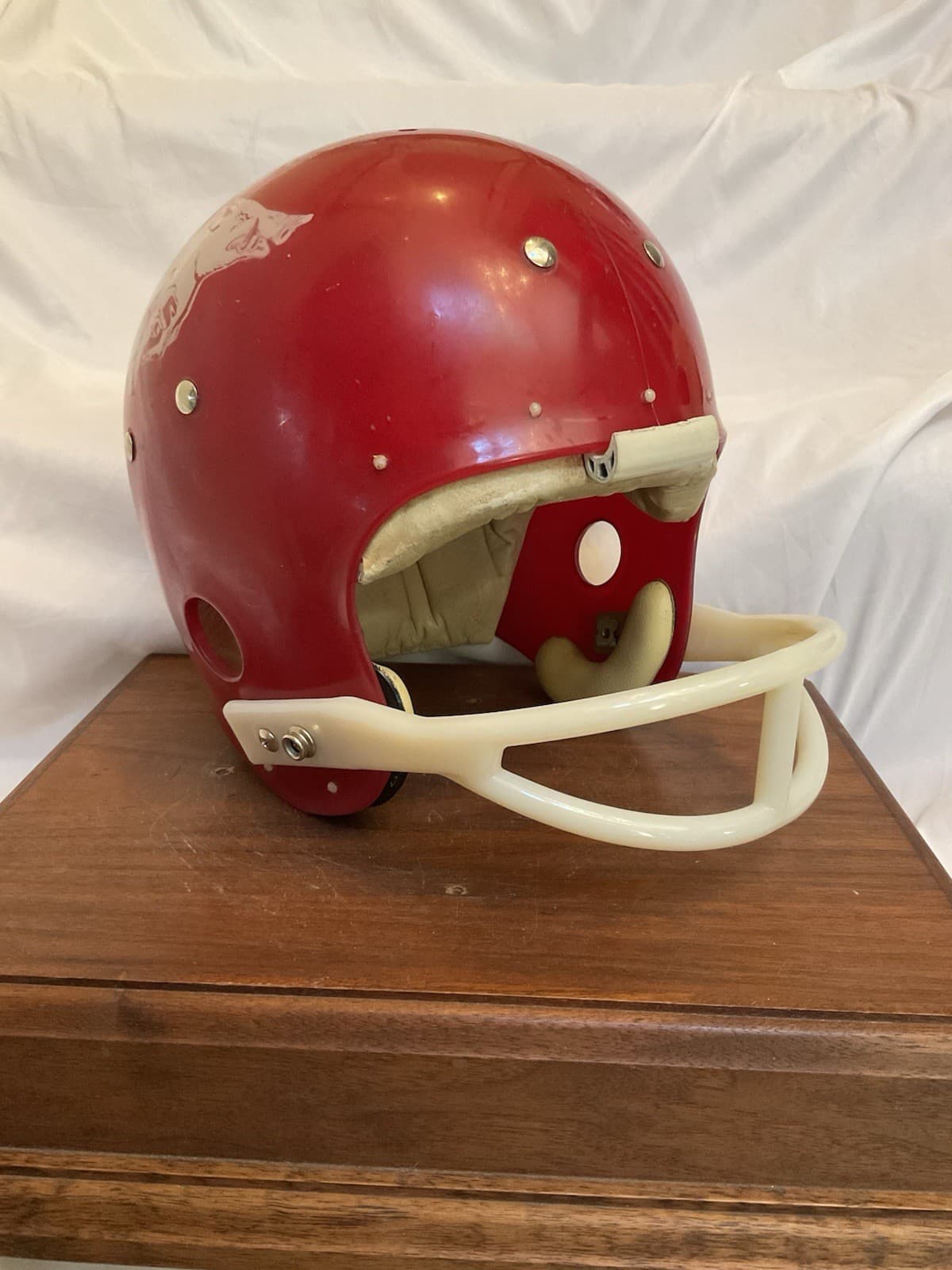 Arkansas Razorbacks 1969 MacGregor Clear Shell Football Helmet Montgomery 4