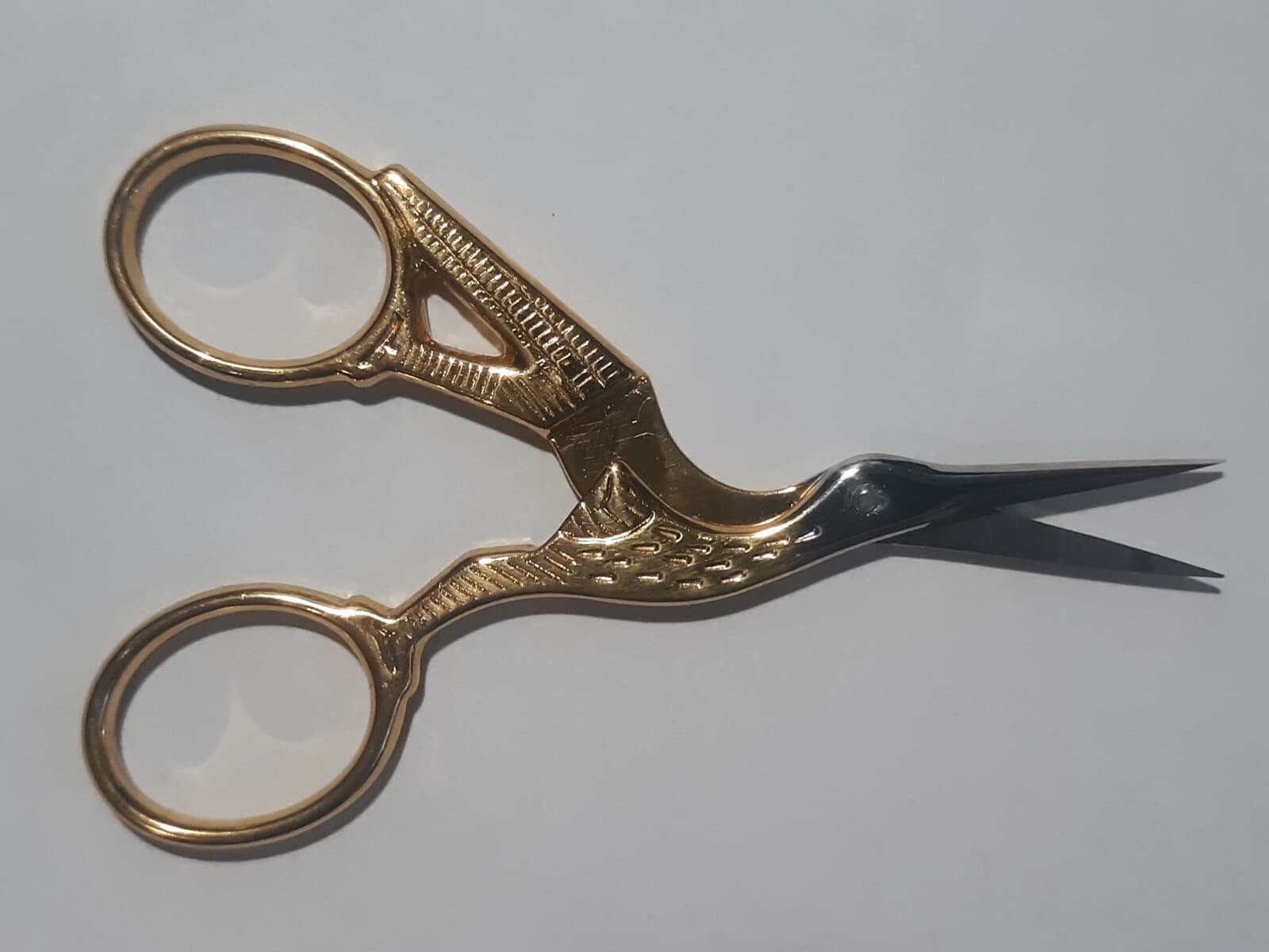 Gingher Stork Embroidery Scissors_ Gold and Chrome Stork_Italy (FREE SHIPPING) 4